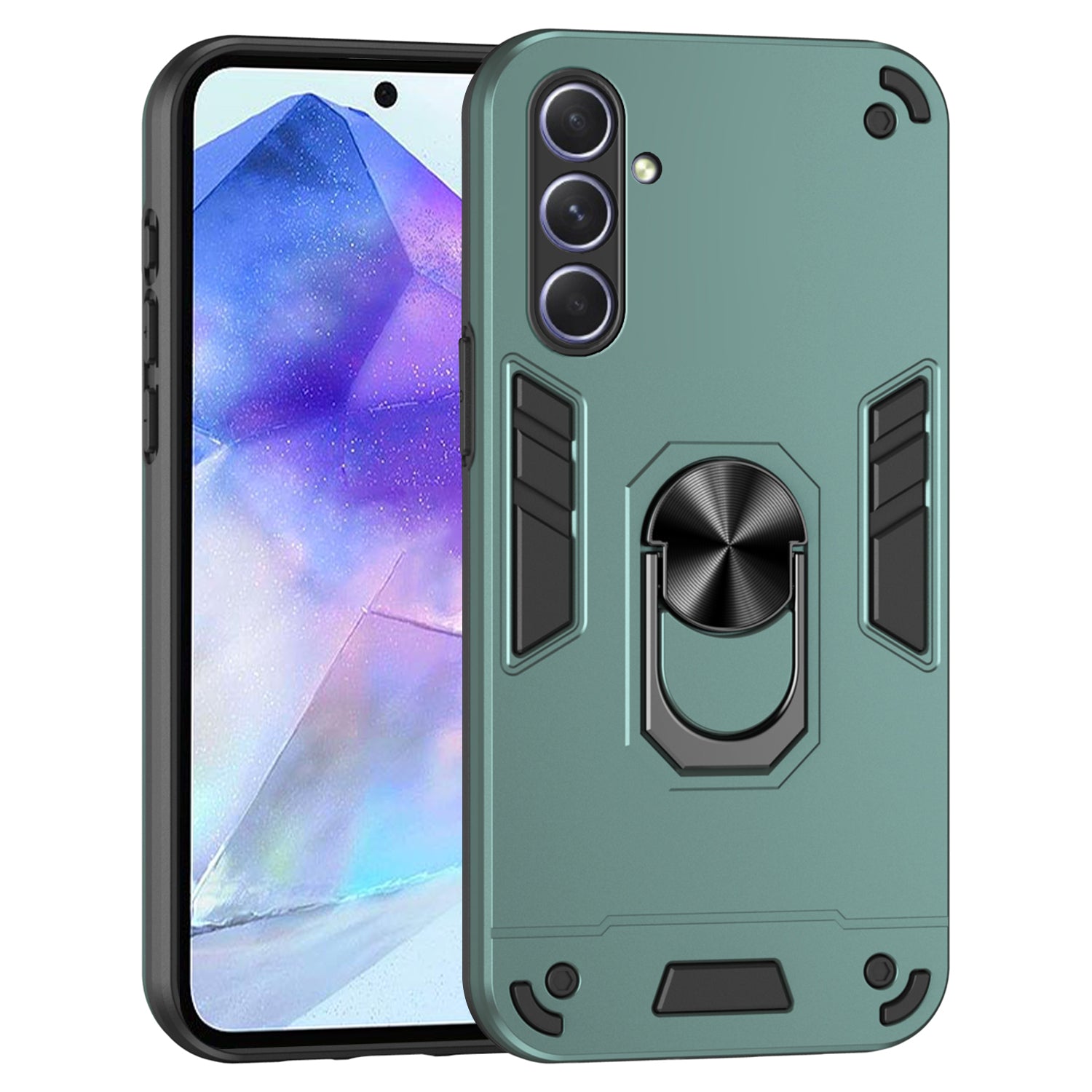 For Samsung Galaxy A55 5G Case Kickstand Phone Cover Support Magnetic Car Mount For Samsung Galaxy A55 5G Case Kickstand Phone Cover Support Magnetic Car Mount